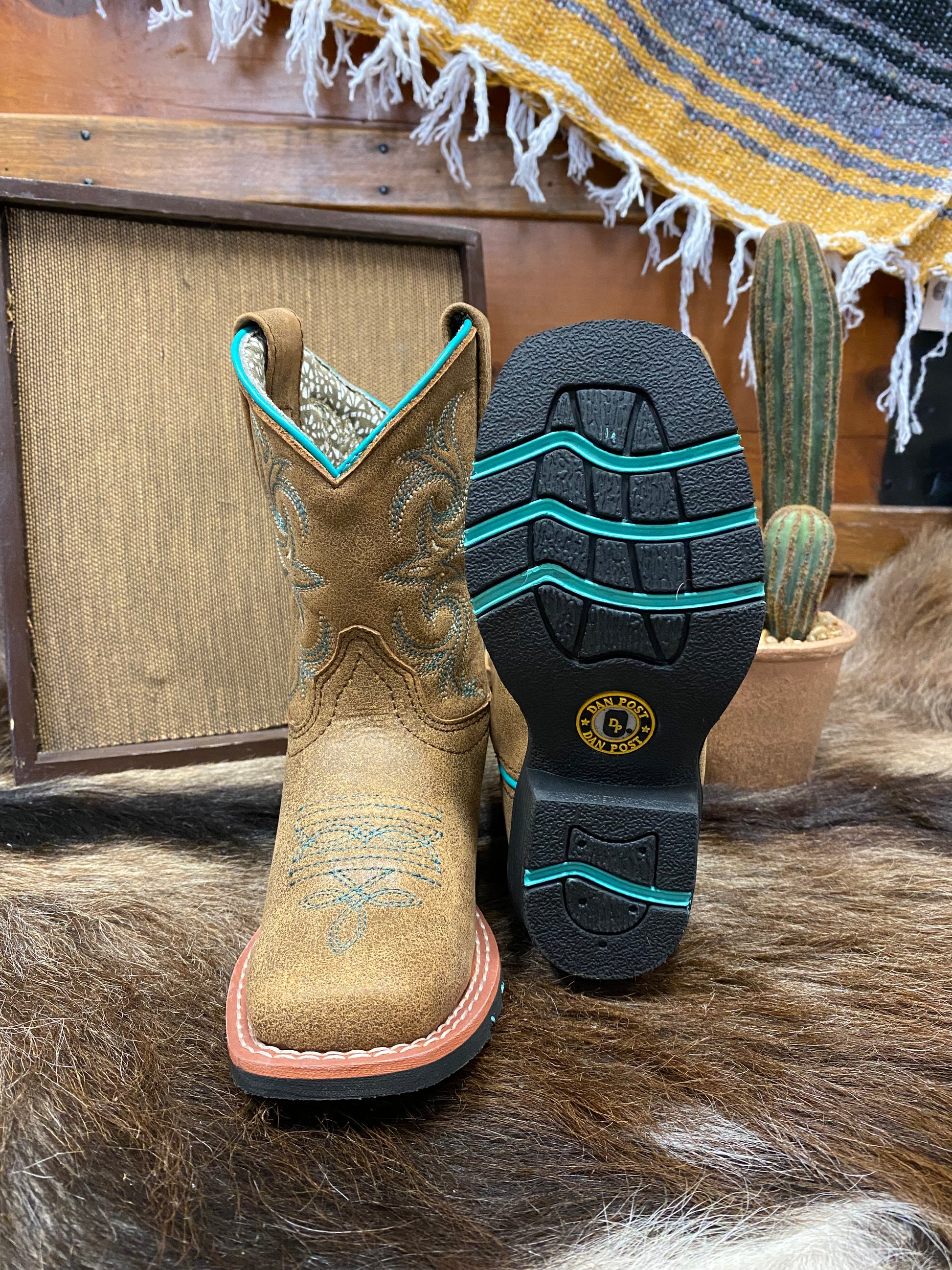 Girls square top toe boots