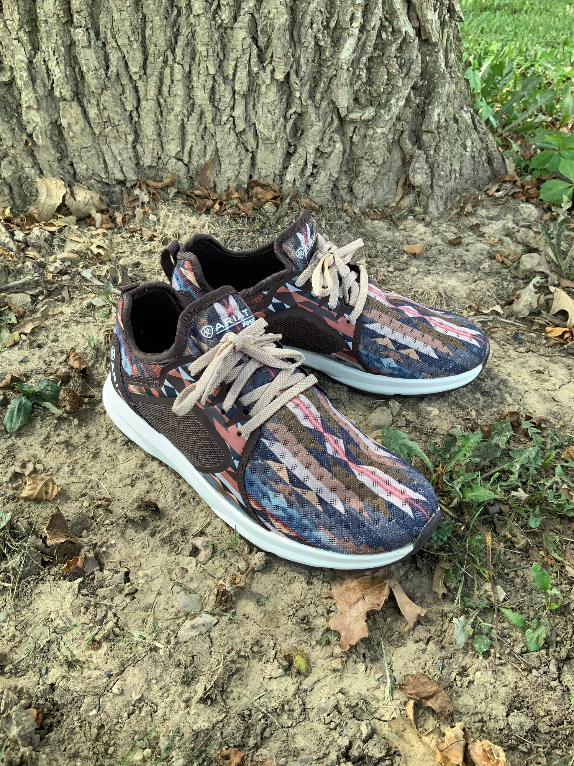 Ariat Women s Neutral Blanket Fuse Lace Up Tennis Shoe 10039082 Painted Cowgirl Western Store