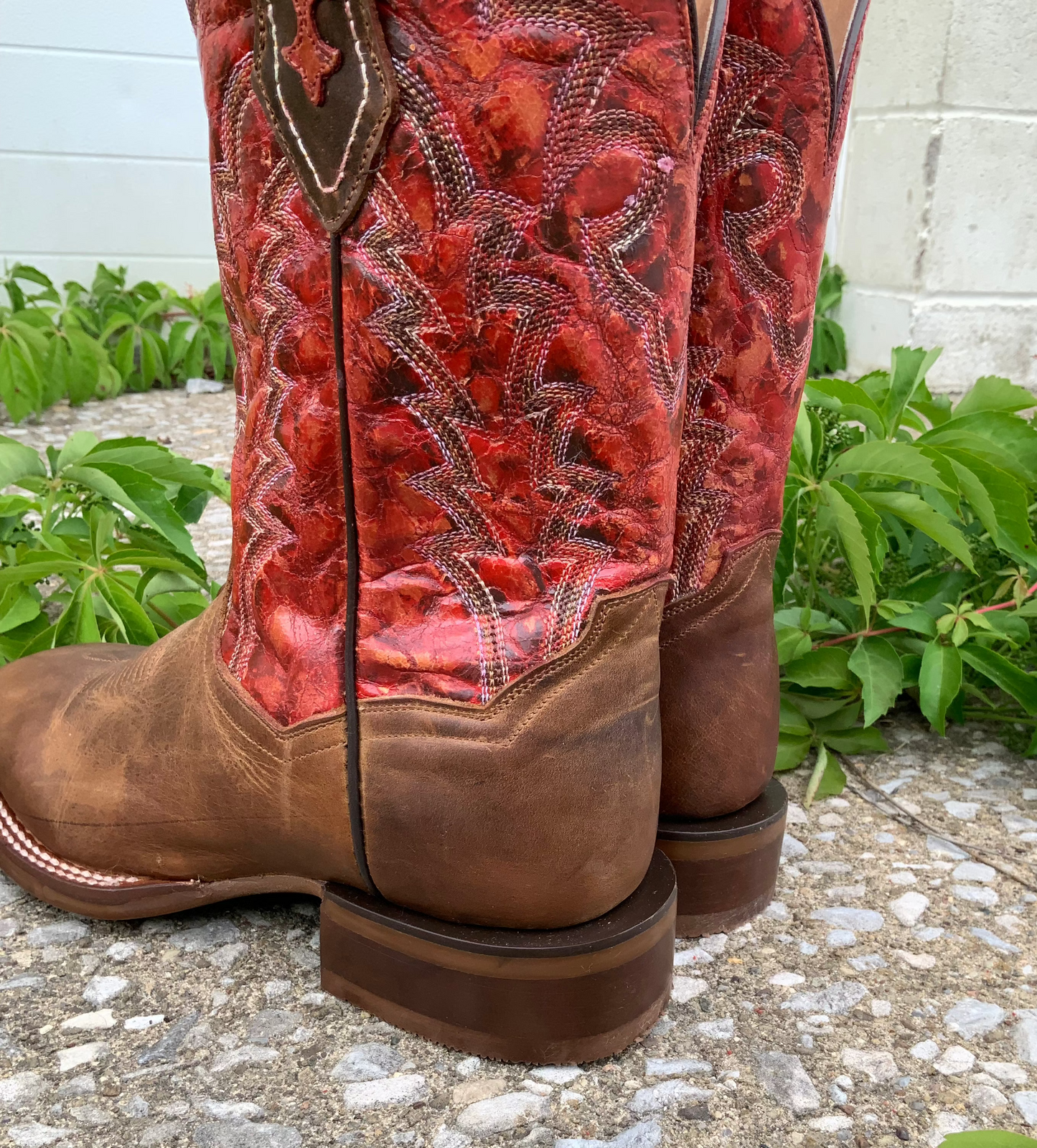 Dan Post Men s Killeen Tan Red Square Toe Cowboy Boots DP4813 Painted Cowgirl Western Store